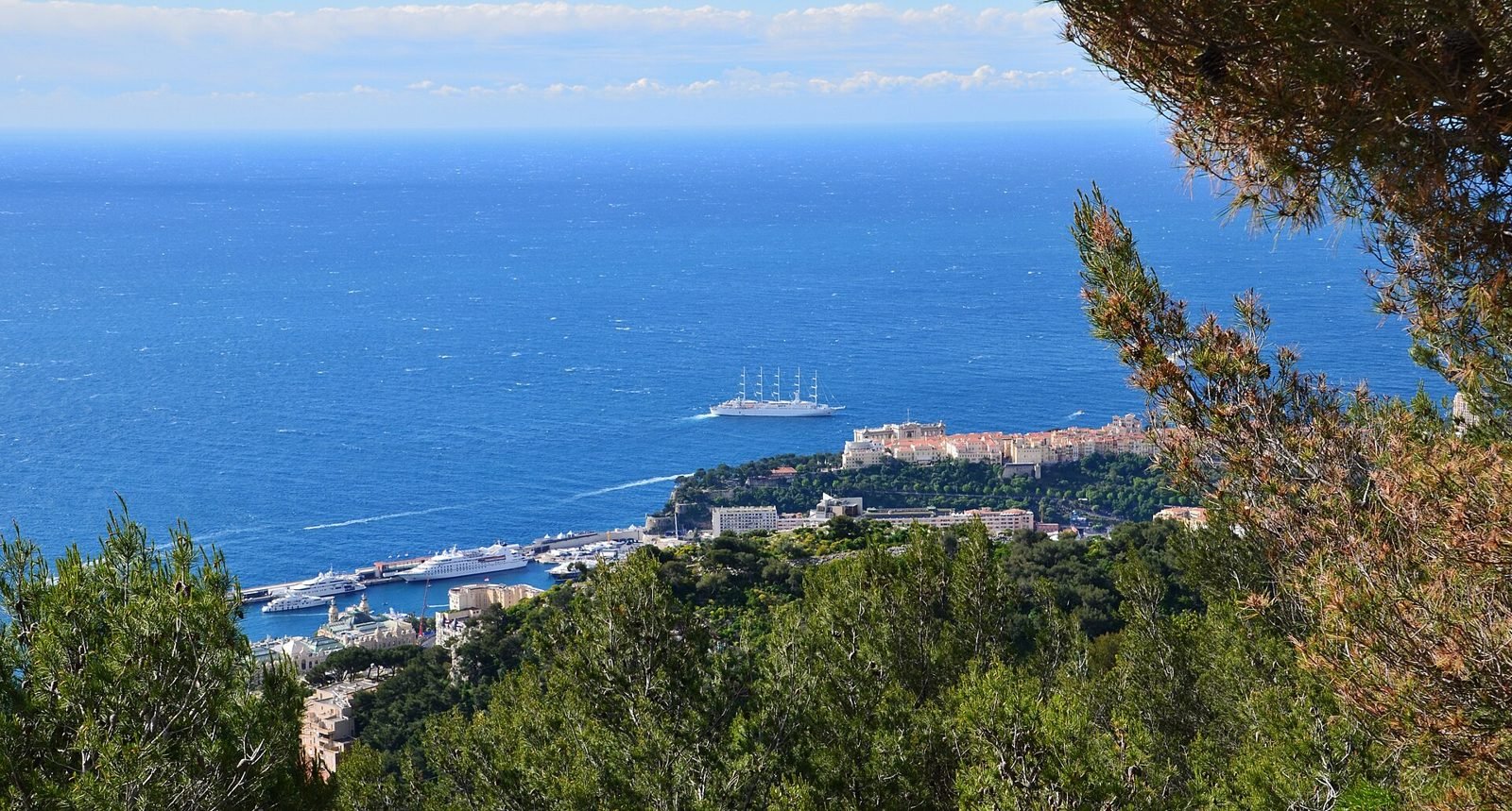 View over Monaco and the Mediterranean from the hills above Beausoleil