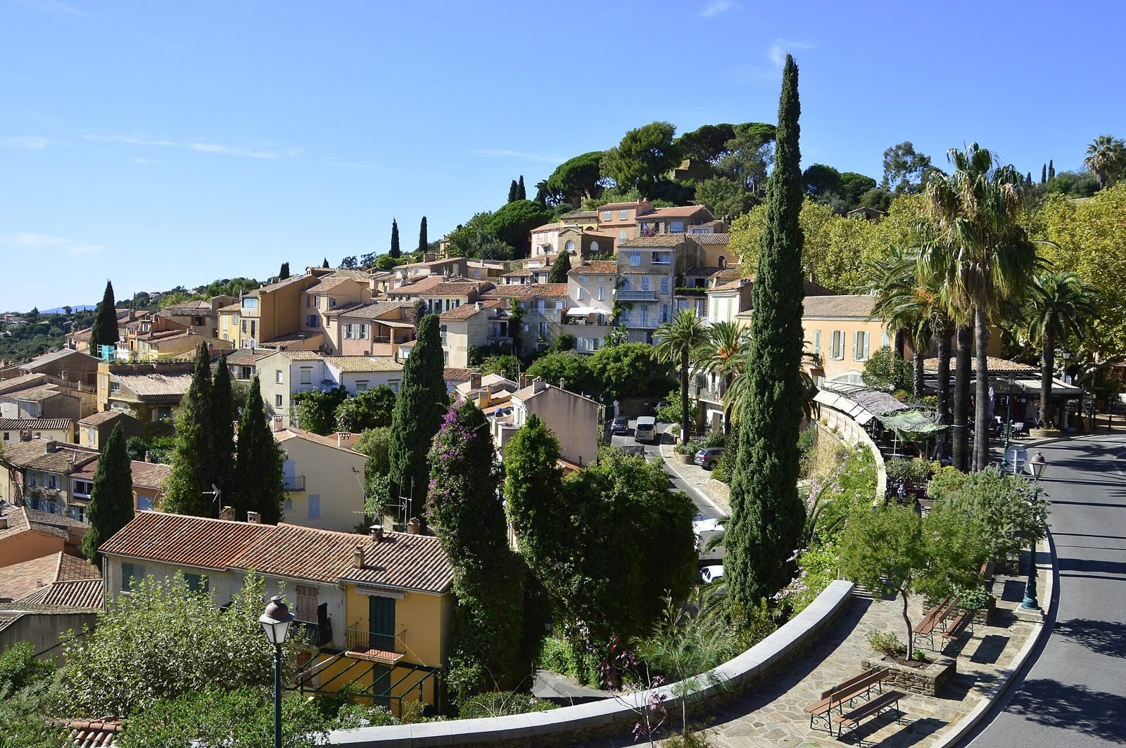 The hilltop village of Bormes-les-Mimosas